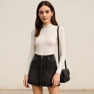 We The Free Black Denim Mini Skirt - Size 26 - NWT